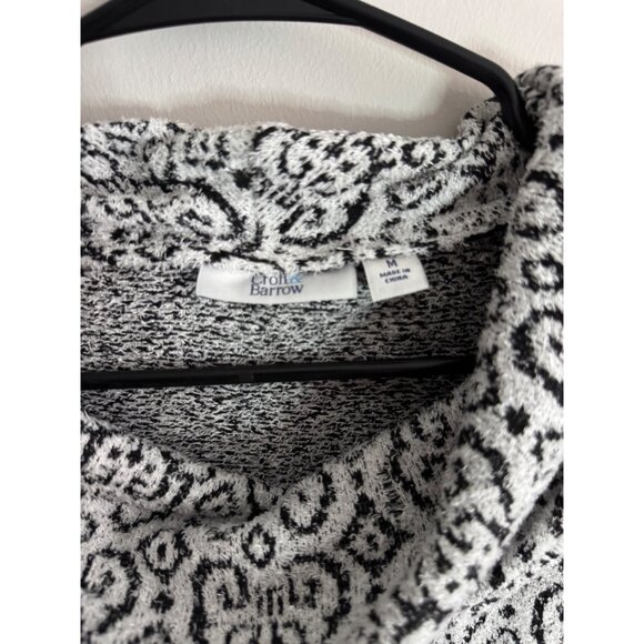 Croft & Barrow Eyelash Knit Cowl Neck Sweater - Medium - Grey & Black Pattern - Picture 3 of 16